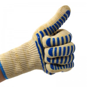Larga protección de silicona resistente al calor aislamiento caliente al aire libre barbacoa guantes microondas barbacoa horno guantes