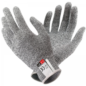 EN388 HPPE Anti Cut רמה 5 דרגת מזון מבטיח בטיחות בעבודה כפפות יד כפפות אפור עמידות לחיתוך