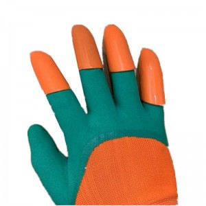 Huishoudelijke Groothandel Custom Vrouwen Groene Plastic Klauwen Latex Beschermende Uitrusting Tuinieren Handschoenen Met Klauwen