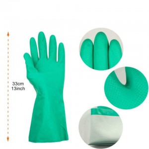အိမ်သုံးဆီကာကွယ်ရေး Water Proof Rubber Latex Washing Dishes Cleaning Kitchen Long Latex Gloves