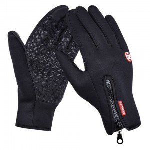 Venta al por mayor invierno cálido pantalla táctil ciclismo motocicleta al aire libre otros guantes deportivos en negro guantes de carreras