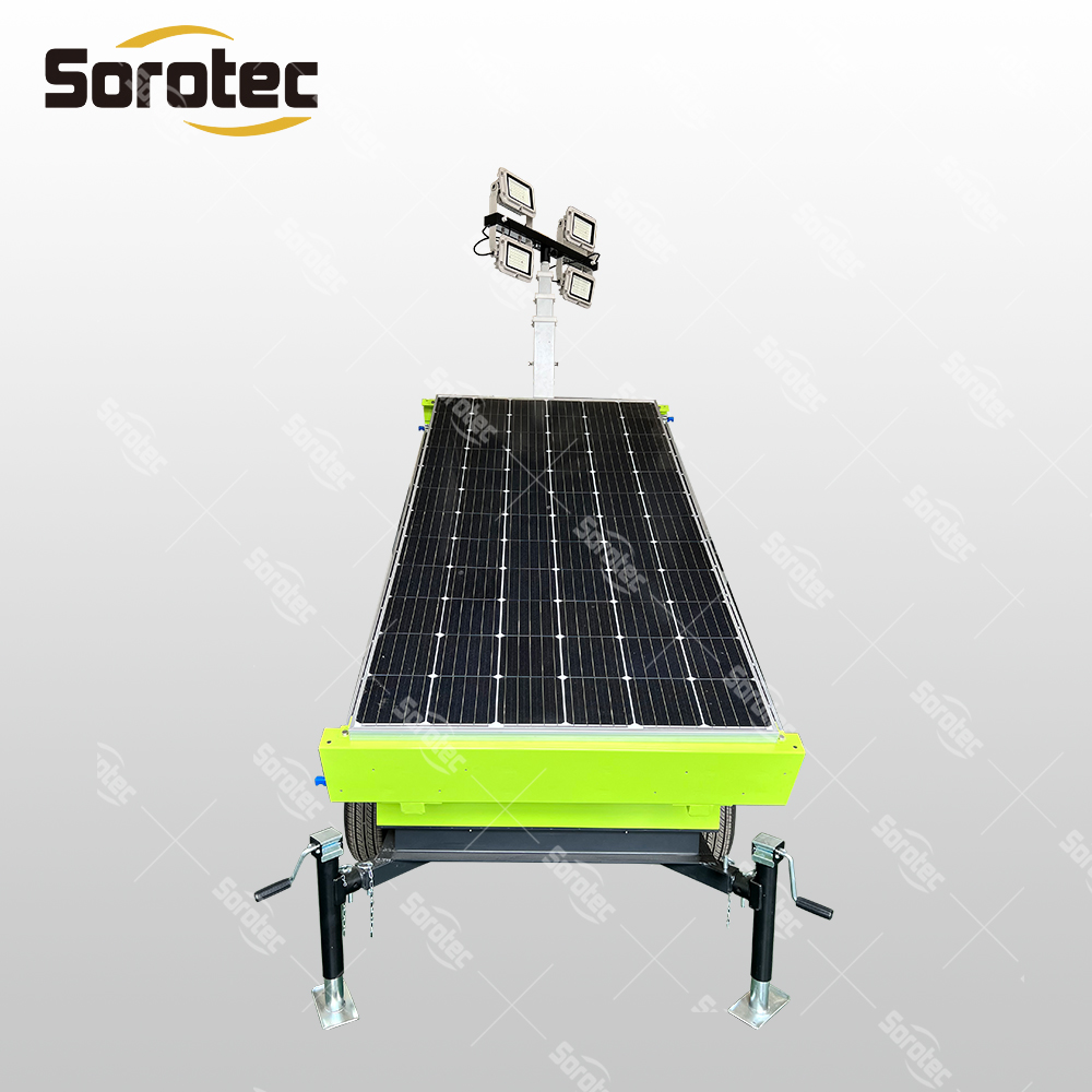 Solar Powered Light Tower Manufacturer 9m Height with Trailer