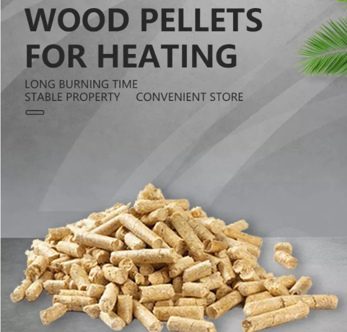 Дървени пелети със страхотно качество, пресовано естествено твърдо гориво на едро от производител, пакети от 15 кг дървесни пелети Представено изображение