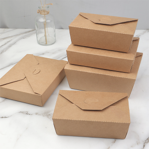 Цена са попустом Прилагођени еколошки прихватљив крафт папир за понети Једнократна кутија за испоруку у картонској кутији за паковање хране