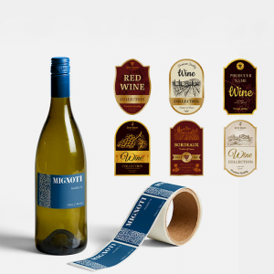 Розкішна водонепроникна клейка приватна етикетка з червоним вином і логотипом