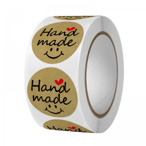 Amazon Hot Sale Hjerteformet selvklæbende håndlavet etiketklistermærke til støtte for min lille virksomhed