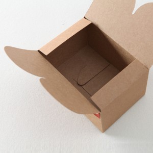 Custom Printing Logo Wedding Box Packaging Brown Kraft Gift Box na May Ribbon