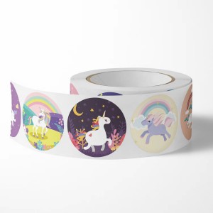China Custom Unicorn pattern Label Printing Salamat sa Gift Adhesive Label Stickers para sa Party