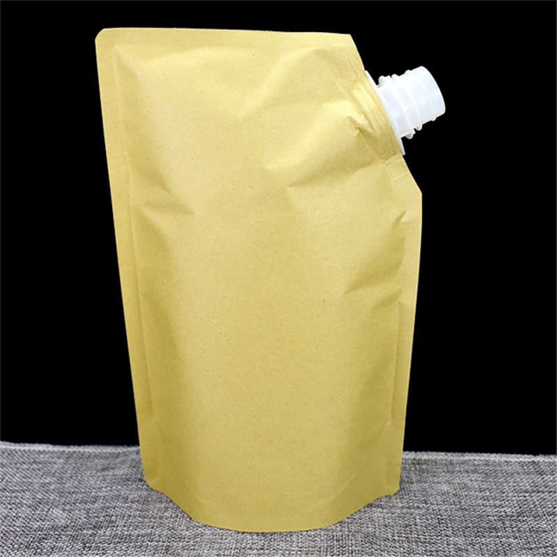 Nhà máy Trung Quốc cung cấp trực tiếp thực phẩm vòi phun giấy kraft dạng lỏng đứng lên túi đựng có vòi bán buôn