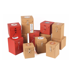 Prilagođena mala reciklirana kutija za pakiranje s logotipom u crvenoj boji