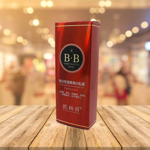 Custom Luxury Printed Red Gold Cosmetic Paper Box nga adunay Logo para sa BB Cream Packaging