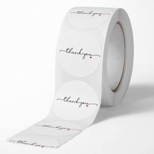 Adesivo per etichette di ringraziamento da 1 pollice 500 pezzi per rotolo Adesivo rotondo per piccole imprese