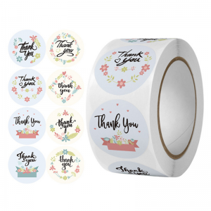 Round 500pcs Labels Per Roll Cute Salamat Stickers para sa Cake Packaging