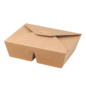 Kotak Makan Siang Kertas Kompartemen Ganda untuk Kemasan Bawa Pulang