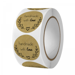 Rund selvklæbende håndlavet med kærlighedsklistermærker DIY Thank You Label Sticker Roll