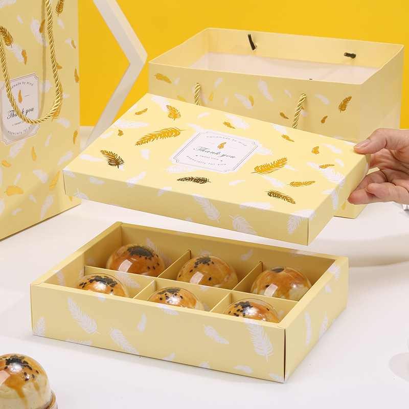 2022 m. Kinijos maisto klasės pasirinktinio dydžio kartono meno popieriaus dovanų dėžutė Macaron pakavimo dėžutė, skirta 6 vnt.