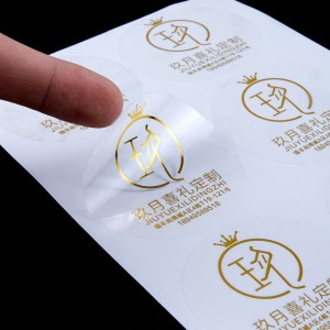 Autocollant de feuille d'or de mariage mat clair imperméable imprimé personnalisé