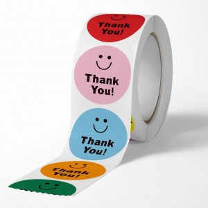 Adesivos de agradecimento personalizados redondos 500 unidades por rolo Adesivo de festa fofo para embalagem de presente