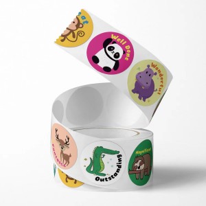 Custom Cute Animal Encouraging Homework Teacher School Gift Party Self-Adhesive Stickers para sa mga Bata