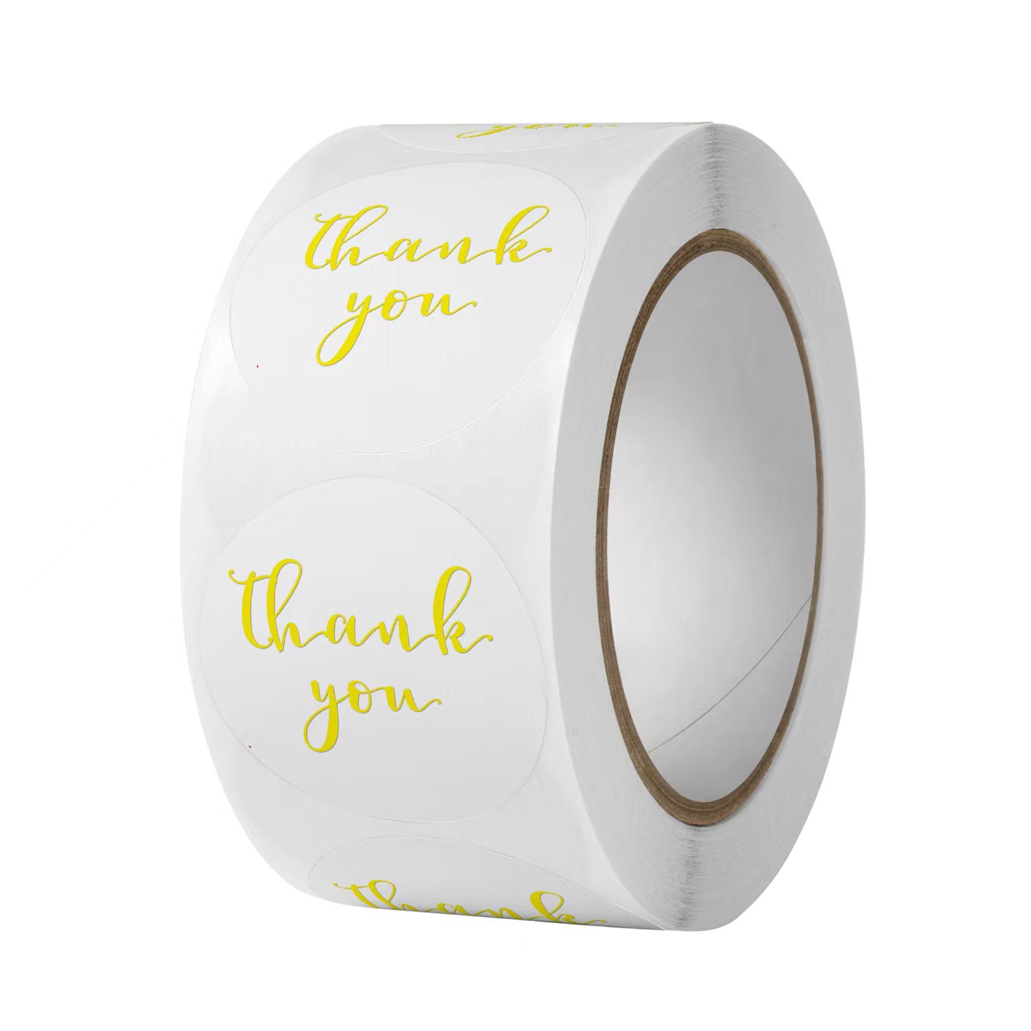 2023 Cheap Roll Logo Printing Thank You Stickers Gouden Kleur Adhesive Packaging Label Sticker