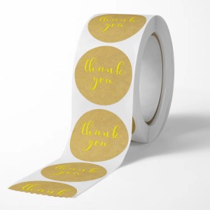 Iba't-ibang Uri ng Mga Label ng Dekorasyon ng Wedding Party Good Price Round Kraft Paper Roll Sticker Floral Thank You Sticker Labels