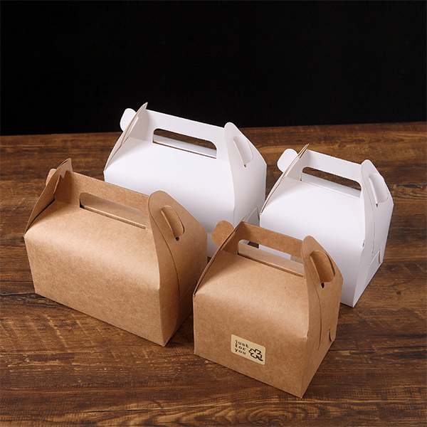 Кутии од хартија за леб за еднократна употреба на големо во 2022 година Пренослива кутија за пакување со бисквити за торта
