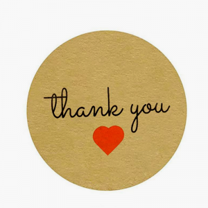 Etiketa e ngjitësve me logon e "Faleminderit" për printim të personalizuar vetëngjitëse