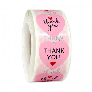 यूरोपीय शैली कस्टम दिल के आकार का गुलाबी मेरे छोटे व्यवसाय का समर्थन करने के लिए धन्यवाद स्टिकर