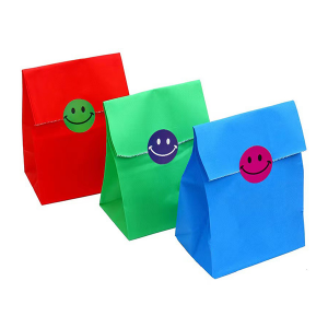 Wholesale Custom 500 per Roll 1 inch Multi-color Heart Happy Smiley Face Packing Sticker