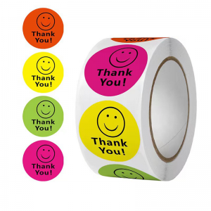 Oanpaste Sticker 500 Jo eigen Thank You Sticker Label foar Happy Small Business Packaging