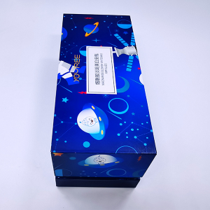 Індивідуальна упаковка продукту, маленька синя паперова коробка, біла картонна косметична коробка