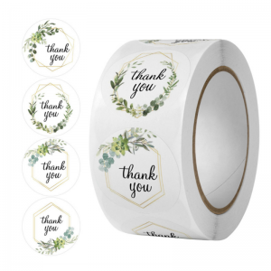 China Factory for Candle Labels - Best Sale 500 pcs 2.5cm 1 inch Roll Self Adhesive Label Christmas Thank You Sticker – Spring Package