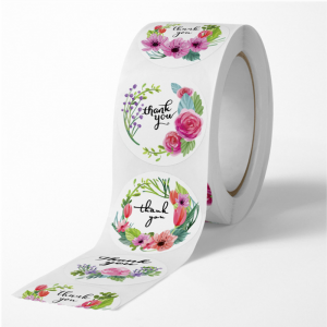 2022 Amazon Printed Roll Paper Adhesive Round Stickers Label You Ji bo Karsaziya Piçûk