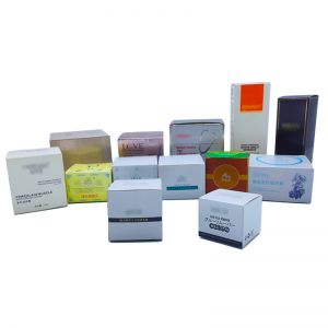 Scatole di carta di cartone biancu di lussu personalizzatu à l'ingrosu in Cina per Scatola di imballaggio di cosmetici per a cura di a pelle