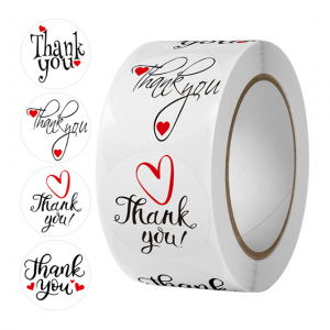 Tutus Adhesive Round Labels Beauty Flower Custom Paper Roll Gratias Tibi Sticker For Decoration