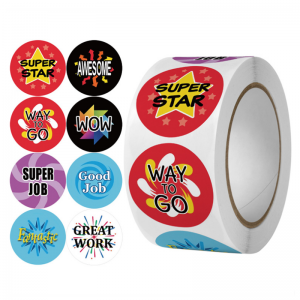 Կլոր դեկորատիվ Super Star Stickers Տոնական նվեր Թղթե Կպչուն պիտակներ Նվերների տուփերի Պայուսակների Ծրարներ