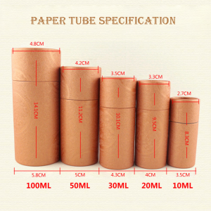 China Factory OEM Custom Paghimo Round Kraft Paper Cardboard Paper Tubes para sa Cosmetics Packaging