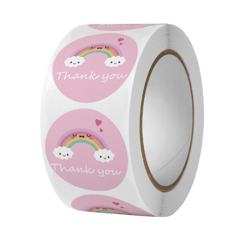 2022 Amazon Hot Sale in Stock Thank You Stickers Personalized Custom Label Stickers Roll