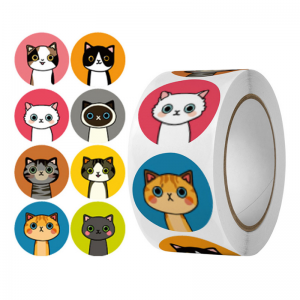 Autocolante personalizate cu animale Amazon Explosive Rola Autocolante de perete Autocolante autoadezive pentru copii drăguțe pisici