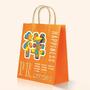 Wholesale Custom Logo Printed Grocery Packaging Craft Brown Kraft Paper Shopping Bag na may Handle