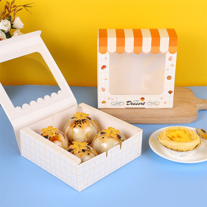 China Wholesale Custom Cake Disposable Transparent Pet Packaging Egg Tart Packaging Gift Box