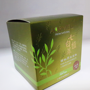 Zakázkový malý luxusní nový design 50 ml přírodní vzácné rostlinné extrakty Kosmetická poštovní zásilka s maximální péčí Papírová krabička