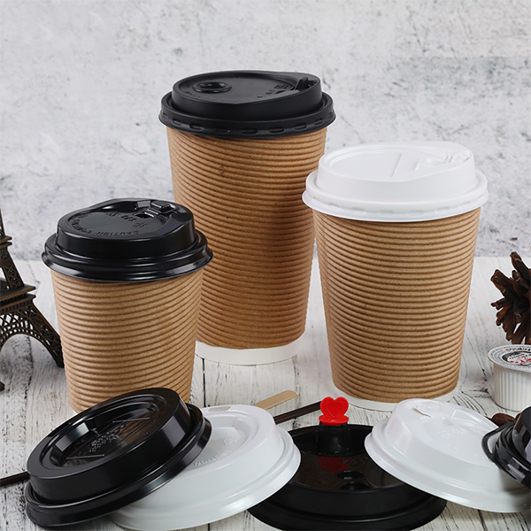 2022 China FTY අභිරුචි ලාංඡනය Amazon Hot Selling 4oz 7oz 9oz 12oz 16oz 22oz Hot Coffee Paper Cup Kraft Disposable Cup with Cap