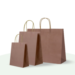 Beg Kertas Hadiah Kraft Coklat Putih Bercetak Tersuai Beg Kertas Beli-belah Kraf Kilang China dengan Logo Anda Sendiri