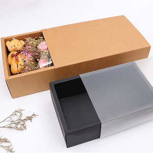 Brown OEM Kraft Paper Foldable Jewelry Drawer Box Gift Boxs Custom Luxury Small Cardboard Socks Drawer Sliding Boxes