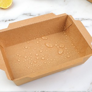 Prilagođeni papir za jednokratnu upotrebu za hranu, smeđi kraft papir kutija za suši s čistim prozorom