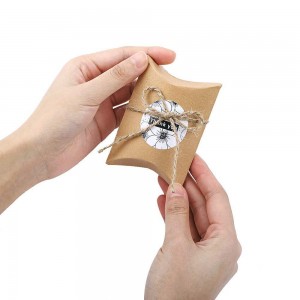 Outuxed 3,5 x 2,8 palca Mini Favor Kraft Vankúš Malé darčekové krabičky na balenie Small Business