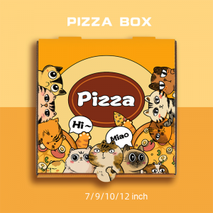 カスタムデザインのホットセール食品グレードOEM工場7/9/10/12インチの段ボールは、ブランドロゴ付きのピザ配達紙箱を取り出します