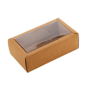 Custom na Transparent na Kraft Paper Gift Box Packaging Paper Box na May Malinaw na Bintana