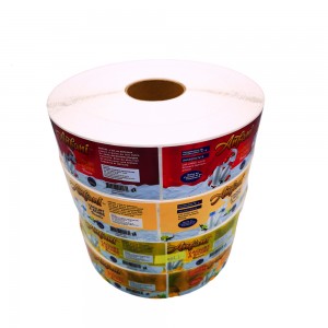 Tehtaan räätälöity painokuvio vedenpitävä elintarvike PVC-päällystetty paperitarratarra